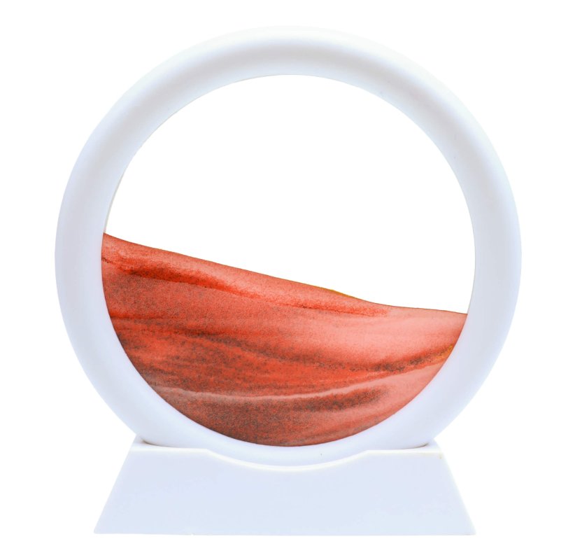 Tableau Sable Mouvant Rond 16cm — Rouge