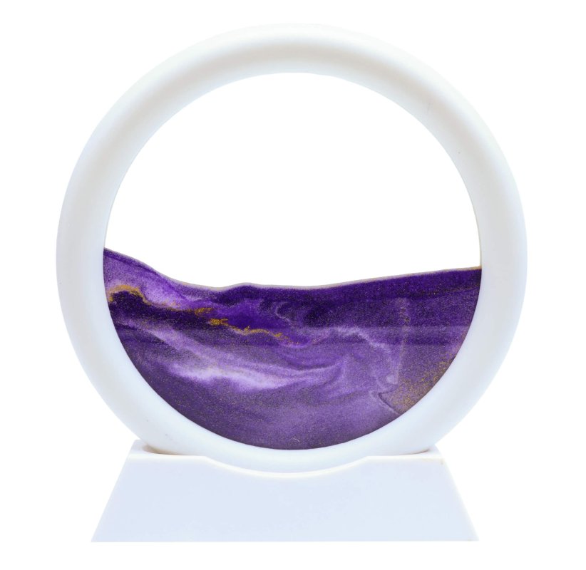 Tableau Sable Mouvant Rond 16cm — Violet