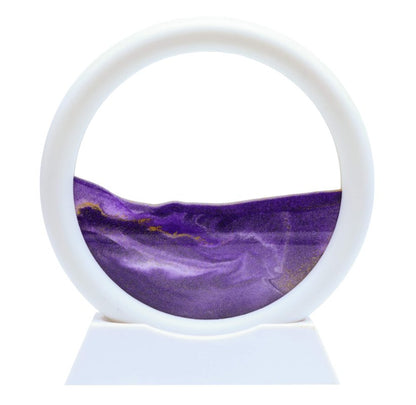 Tableau Sable Mouvant Rond 16cm — Violet