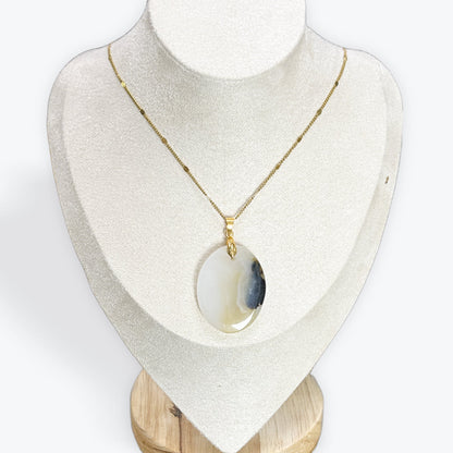 Pendentif Agate - Galet ovale