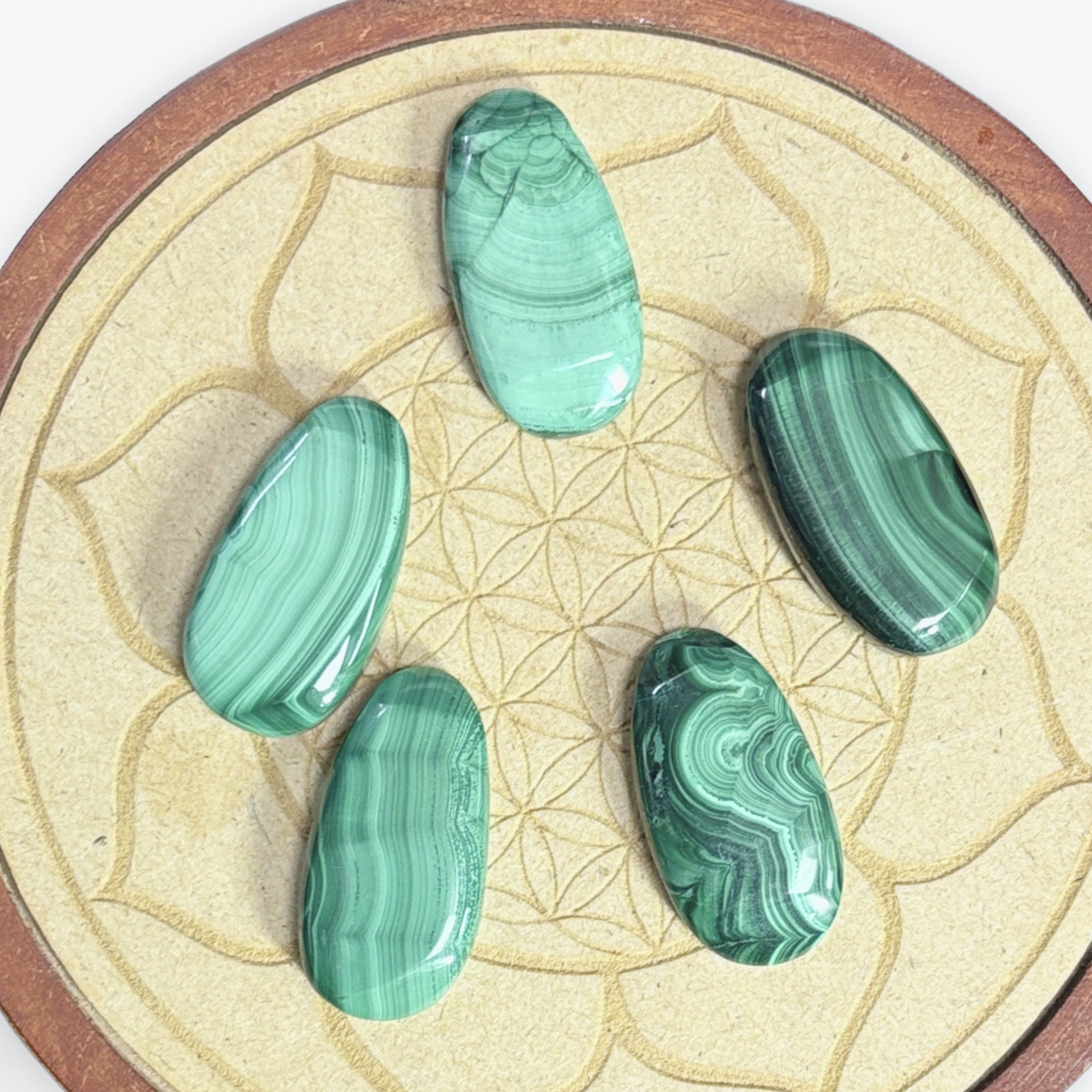 Pendentif Malachite percés latéral - 20gr - 4x2cm