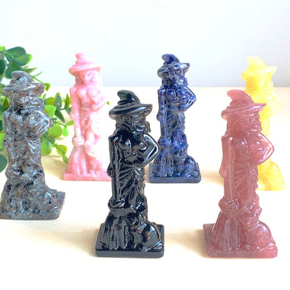 Sculpture Sorcière en Pierre Naturelle – 10 cm – Opale, Sodalite ou Obsidienne – photo 5
