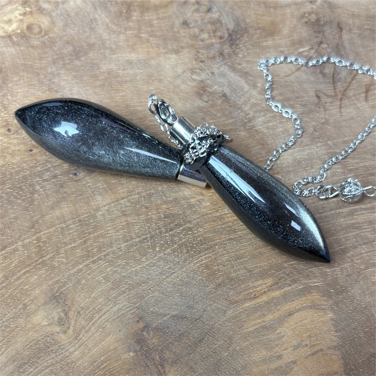 Magnifique Pendule Obsidienne