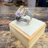 Bague Amétrine carré sortie a griffe
