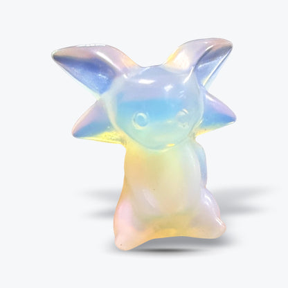 Figurine Mentali Pokémon en Opalite Naturelle – Polie, Reflets Bleus et Orangés - Pièce unique | 15gr - 3,5x2cmcm