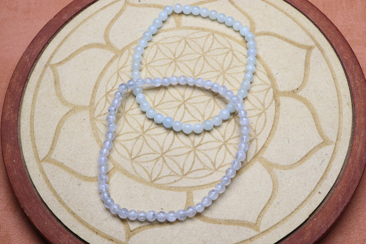 Bracelet Aigue marine 4 mm