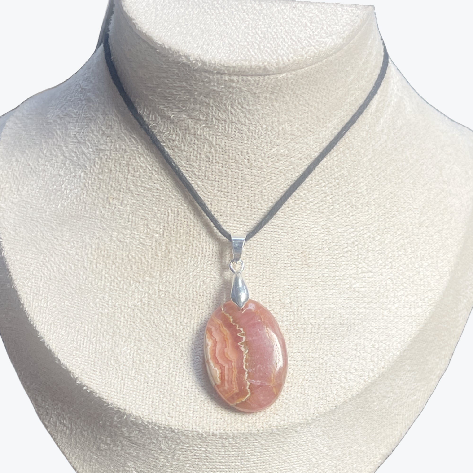 pendentif rhodochrosite ovale