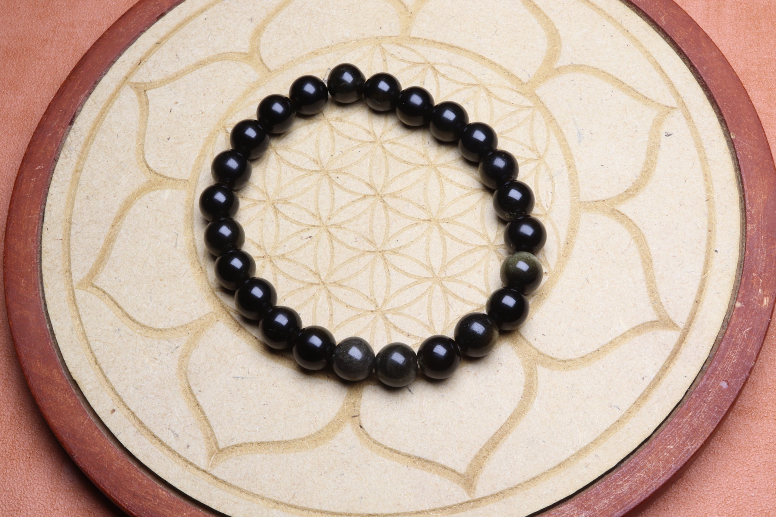 Bracelet en Obsidienne Dorée - Protection et Clarté 8mm