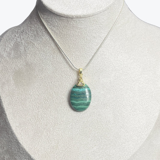 Pendentif Azurite Malachite ovale