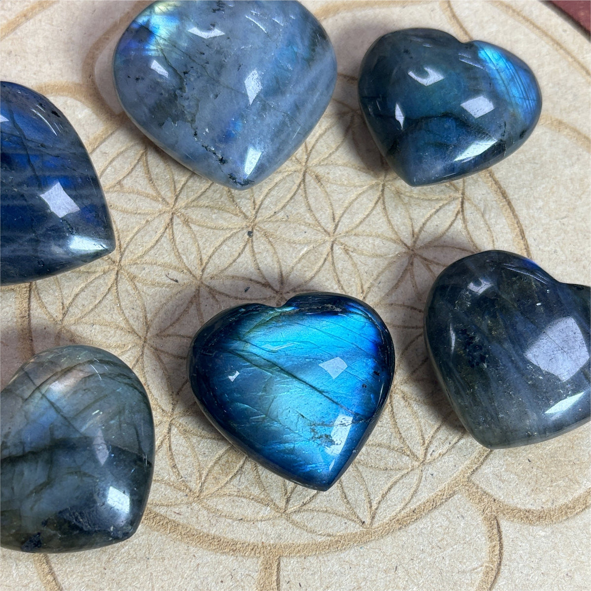 Coeur en Labradorite de Madagascar - 3x3 cm
