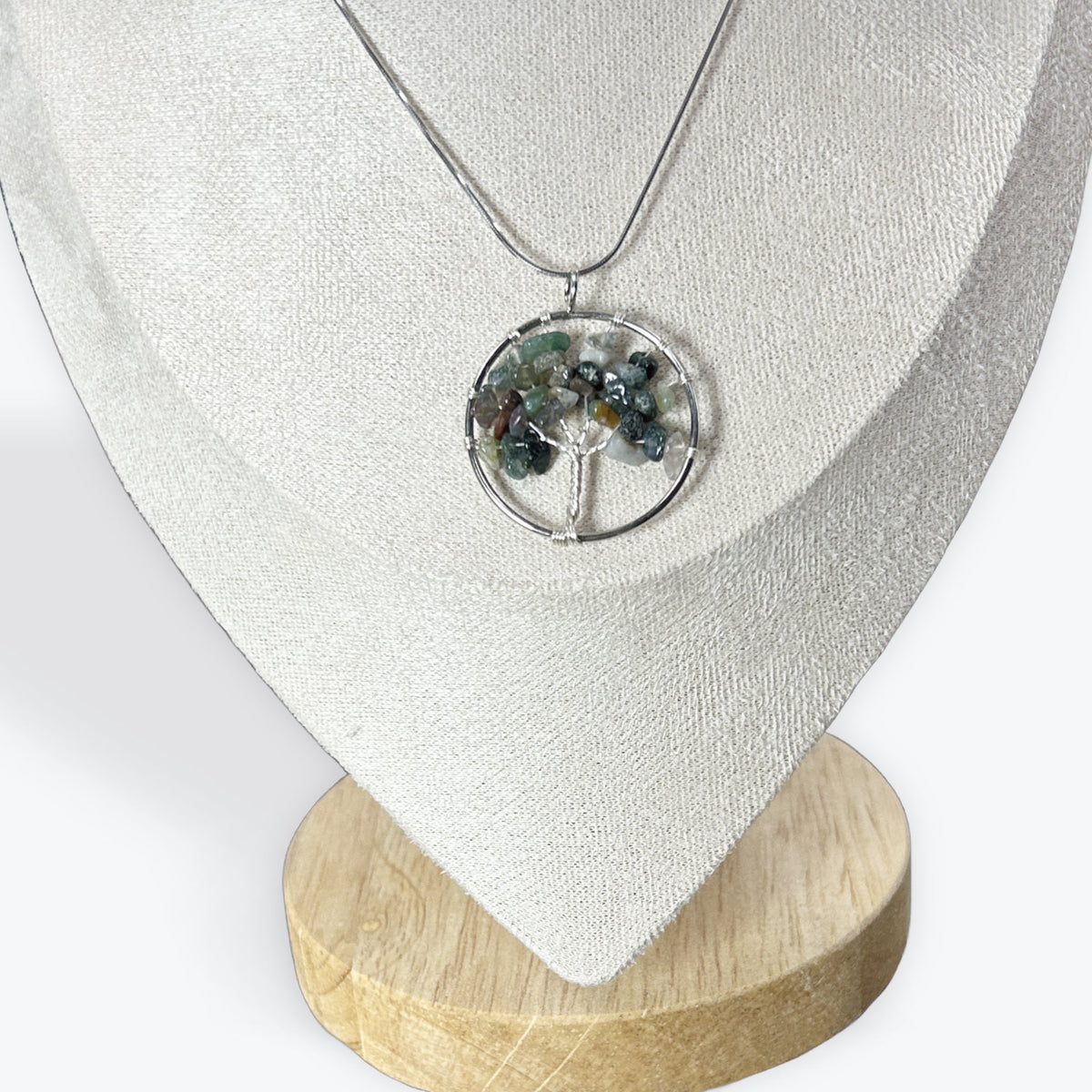Pendentif Arbre de vie rond - Agate