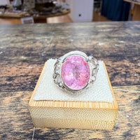 Bague Tourmaline rose semi-clos