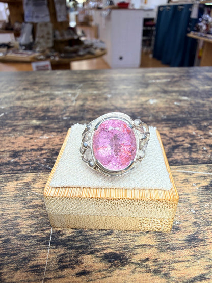 Bague Tourmaline rose semi-clos