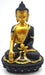 Statue Résine Bouddha & Bol Noir/Or 20cm