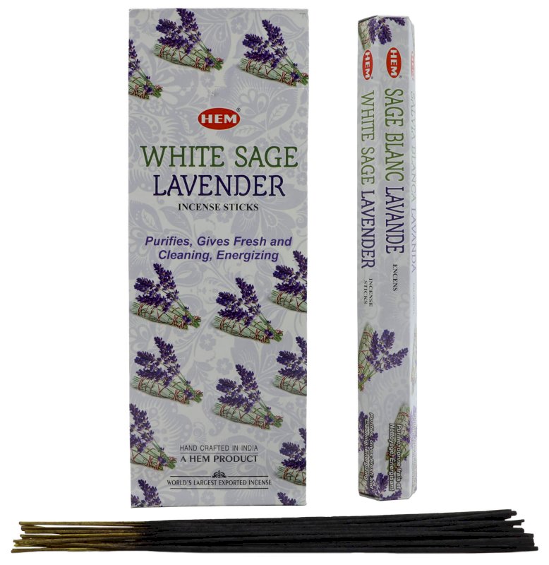Encens HEM Sauge Blanche & Lavande 6x20g