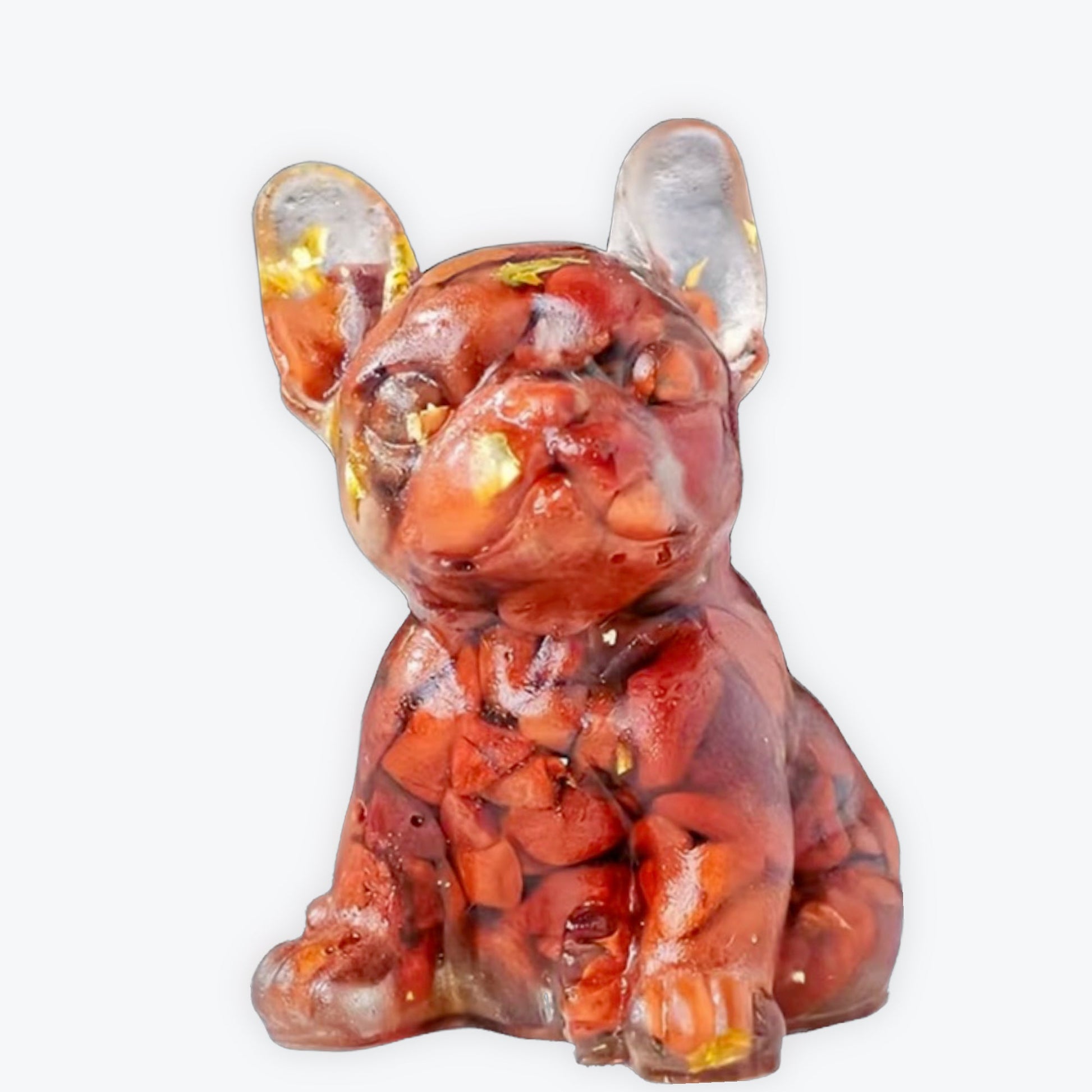 Figurine en résine Bulldog | 5,5cm - Jaspe Rouge