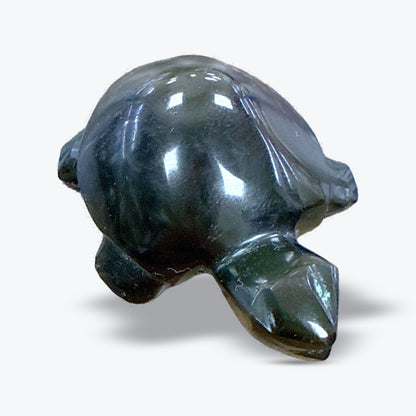 Tortue en Pierre Naturelle du Mexique – Nacre, Œil de Tigre ou Obsidienne - Pièce unique