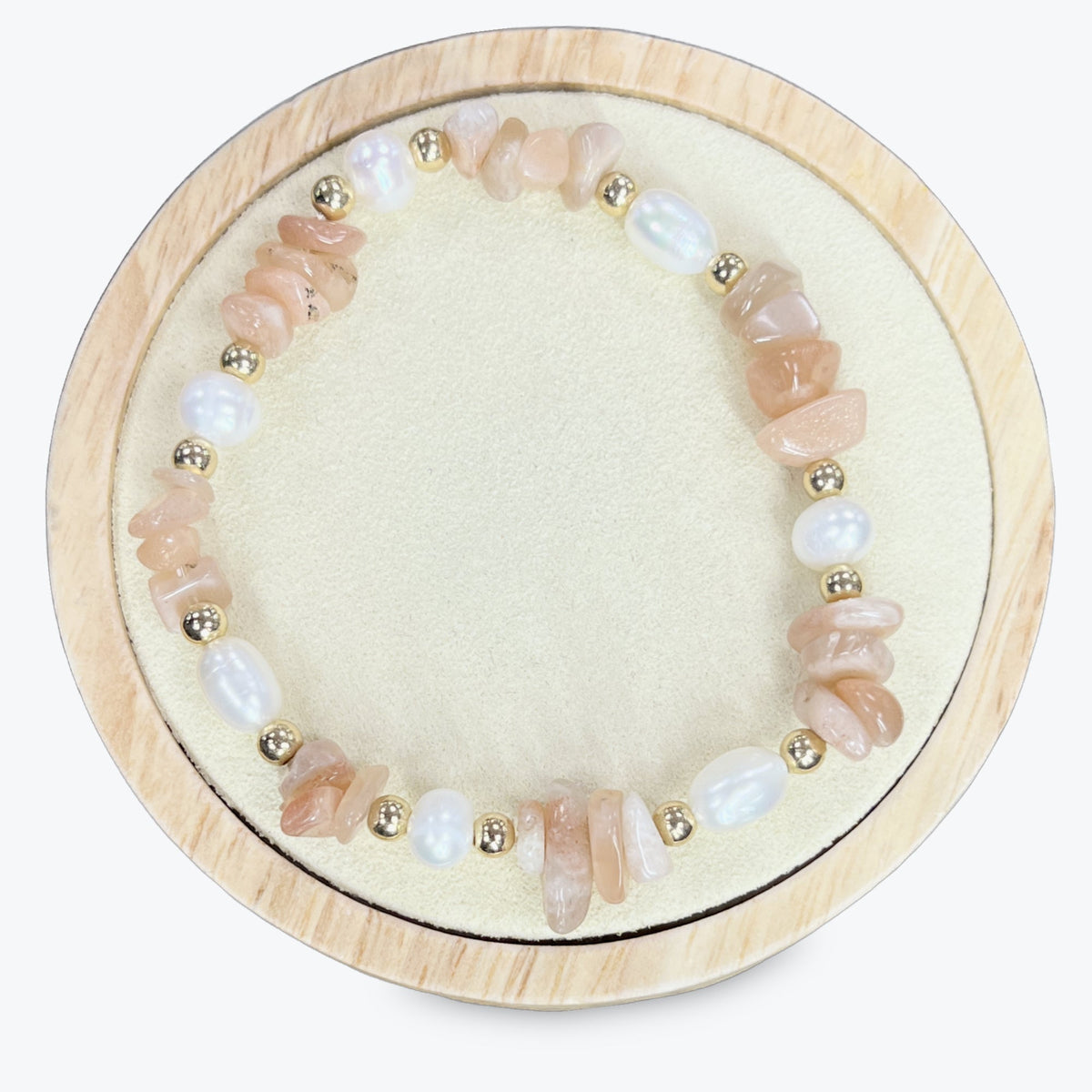 Bracelet En Pierre De Lune Et Perles