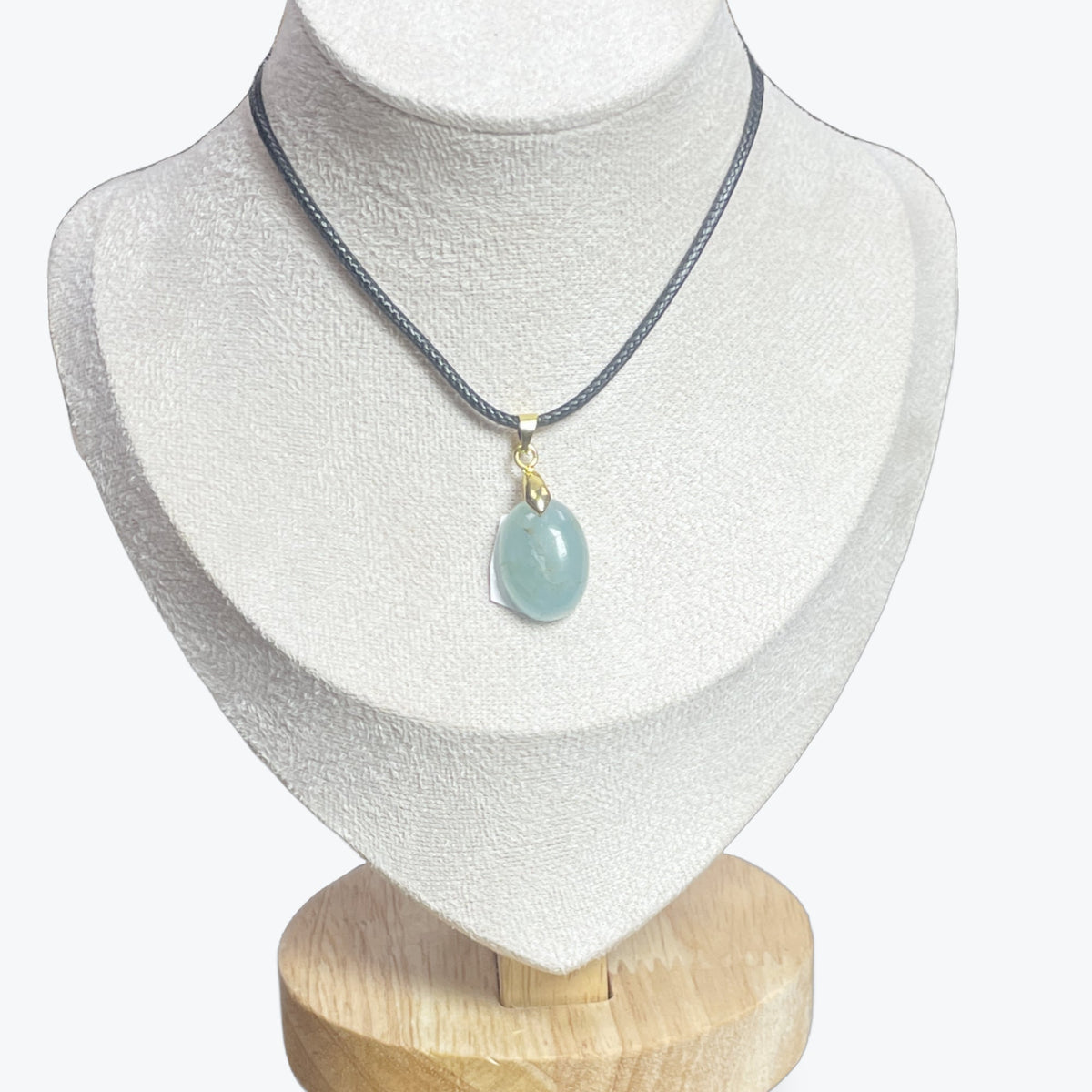 Pendentif Aigue - marine ovale – photo 3