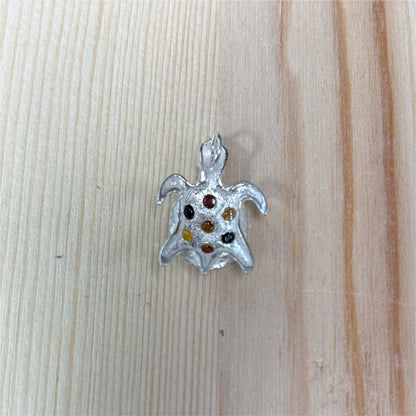 Pendentif Ambre Tortue - Argent 925