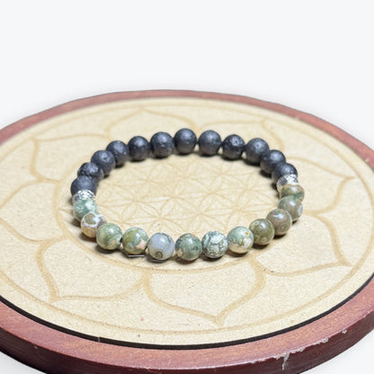 Bracelet Pierre De Lave & Jaspe Kambaba 8 mn