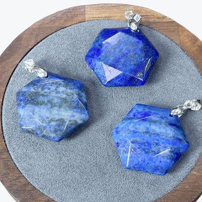 Pendentif Lapis Lazuli Hexagone facetté
