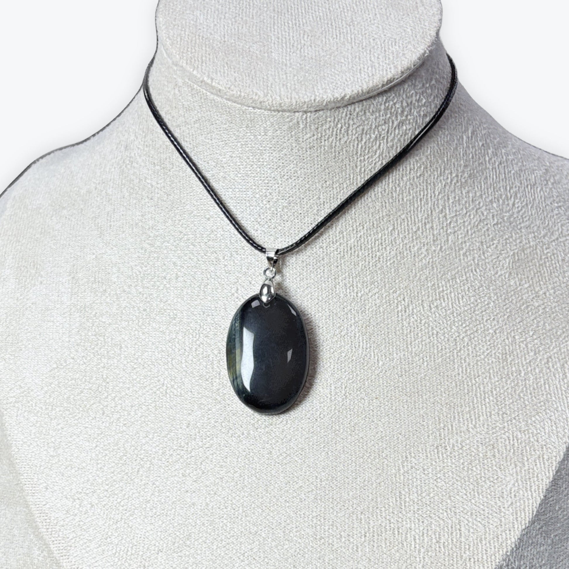 Pendentif | Oeil De Faucon Ovale | Beliere Acier Inox