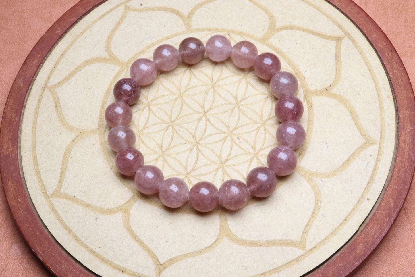 Bracelet en Quartz Fraise - Amour et Douceur 10mm
