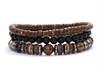 Set Bracelet 3 Pièces Onyx Noir — Méditation Homme