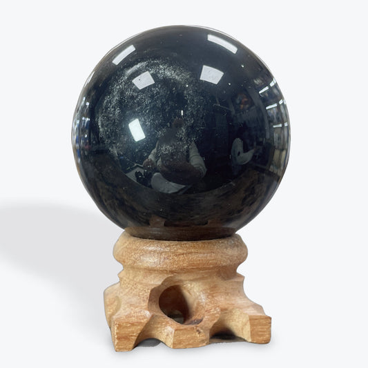 Sphère Obsidienne argentée Moyenne