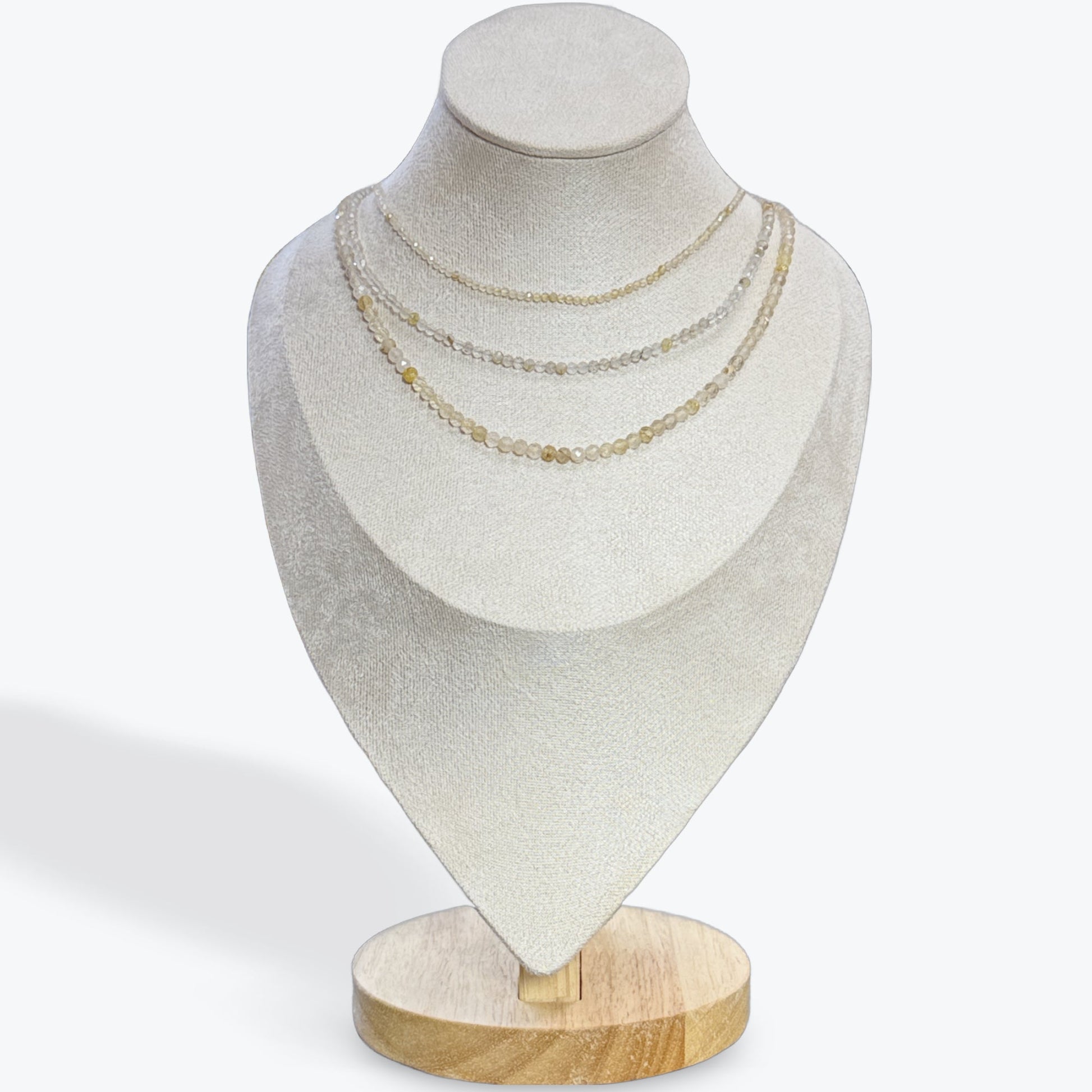 Collier Quartz rutile facetté