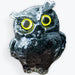 Hibou Gardien de la Sagesse en Résine & Obsidienne Fait Main | Décoration de Maison en Pierre Naturelle Porte-Bonheur