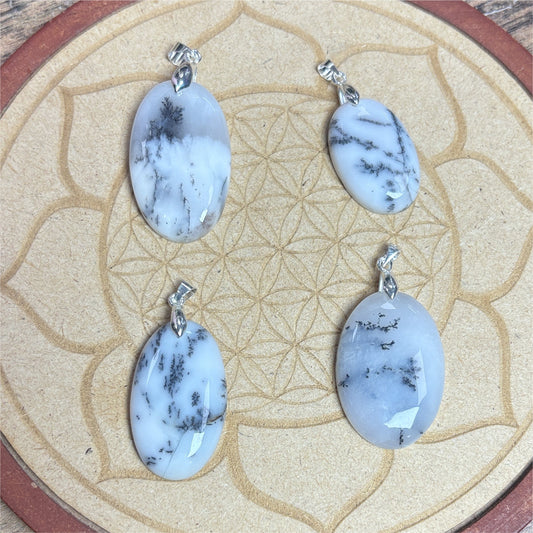 Pendentif Opale Merlinite - Agate Dendritique