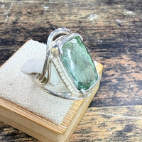 Bague Prasiolite retangulaire