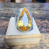 Bague Citrine taille poire