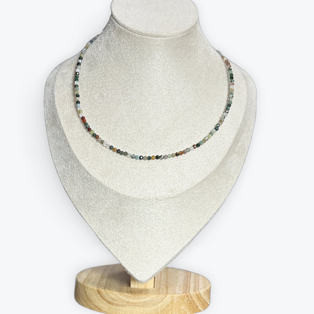 Collier Agate Indienne Facetté – photo 3
