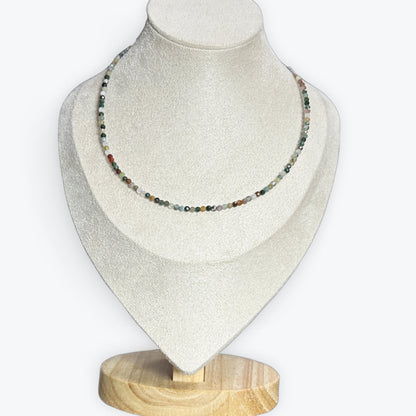 Collier Agate Indienne Facetté – photo 3