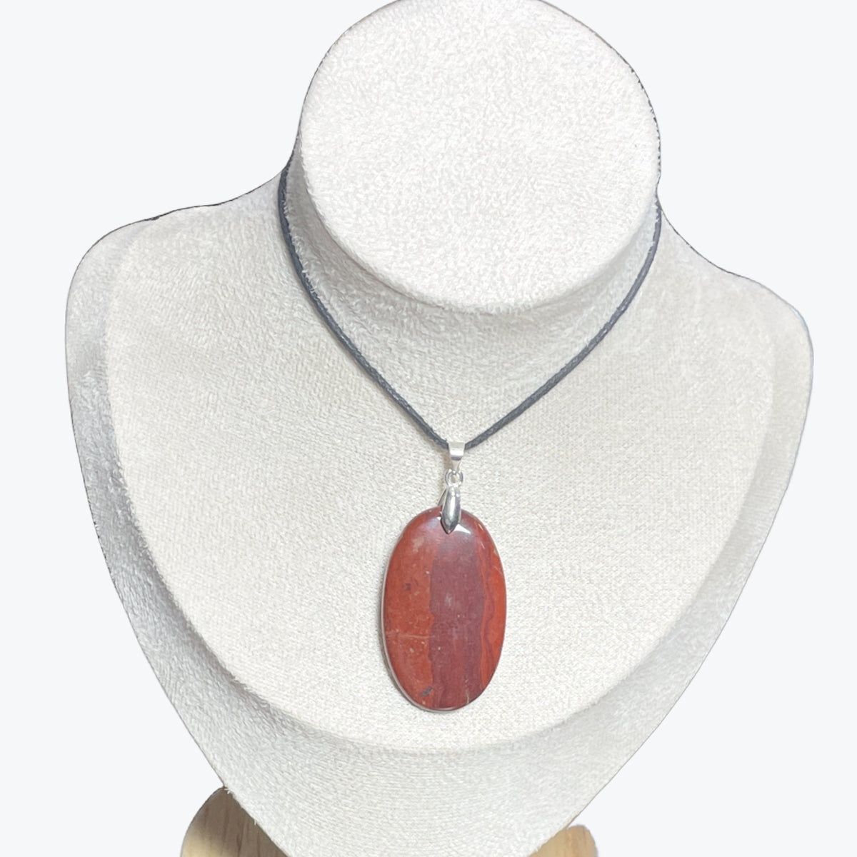 Pendentif jaspe rouge ovale – photo 3