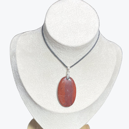 Pendentif jaspe rouge ovale – photo 3