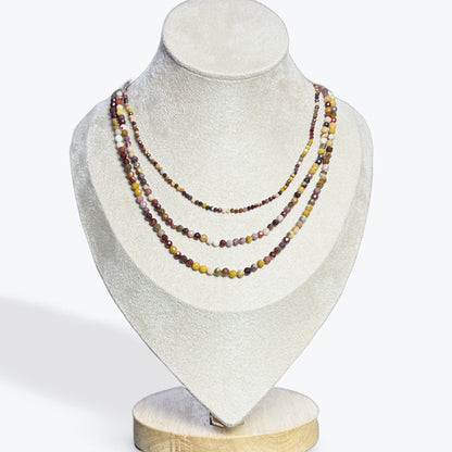 Collier Jaspe Mokaite facetté