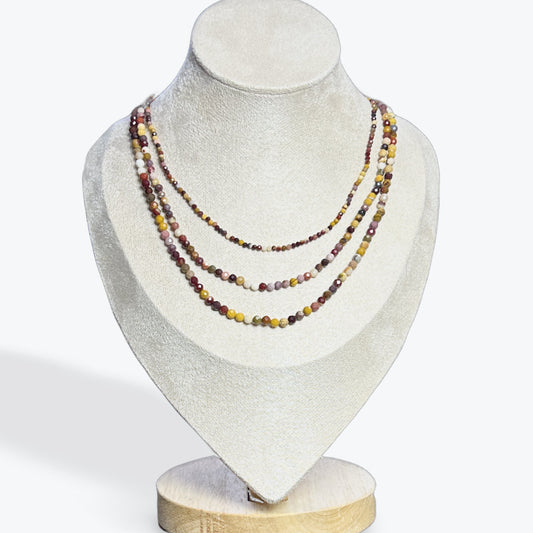 Collier Jaspe Mokaite facetté