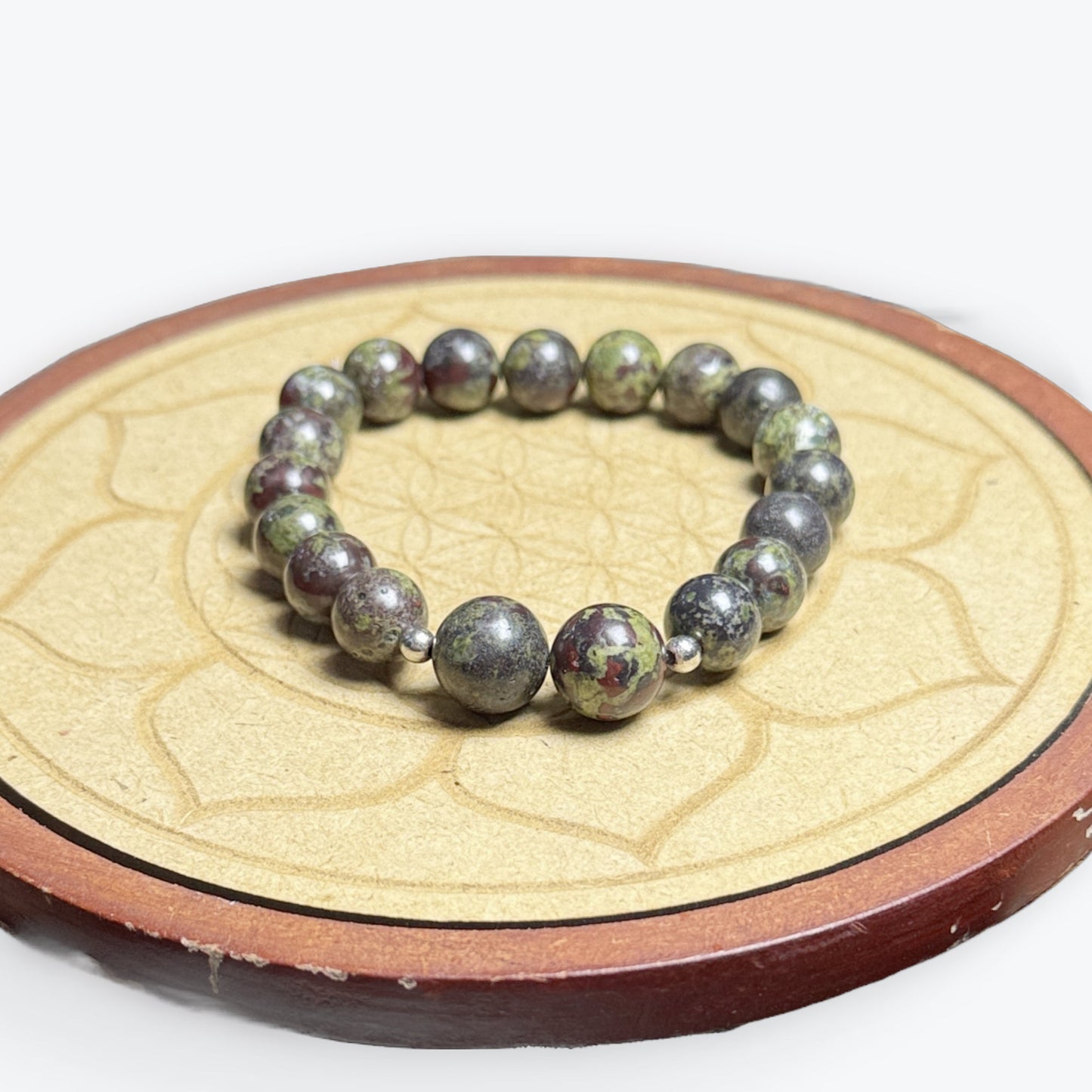 Bracelet Sang Du Dragon 10mm & Perles 12 mm