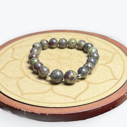 Bracelet Sang Du Dragon 10mm & Perles 12 mm
