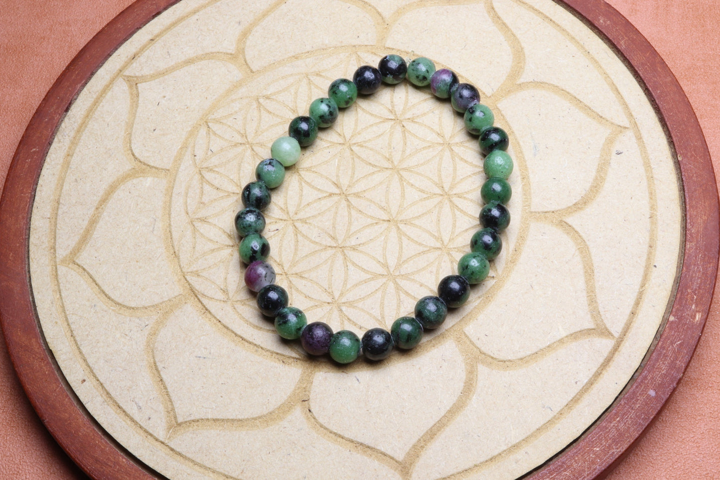 Bracelet en Rubis sur Zoïsite - Passion et Vitalité 6mm