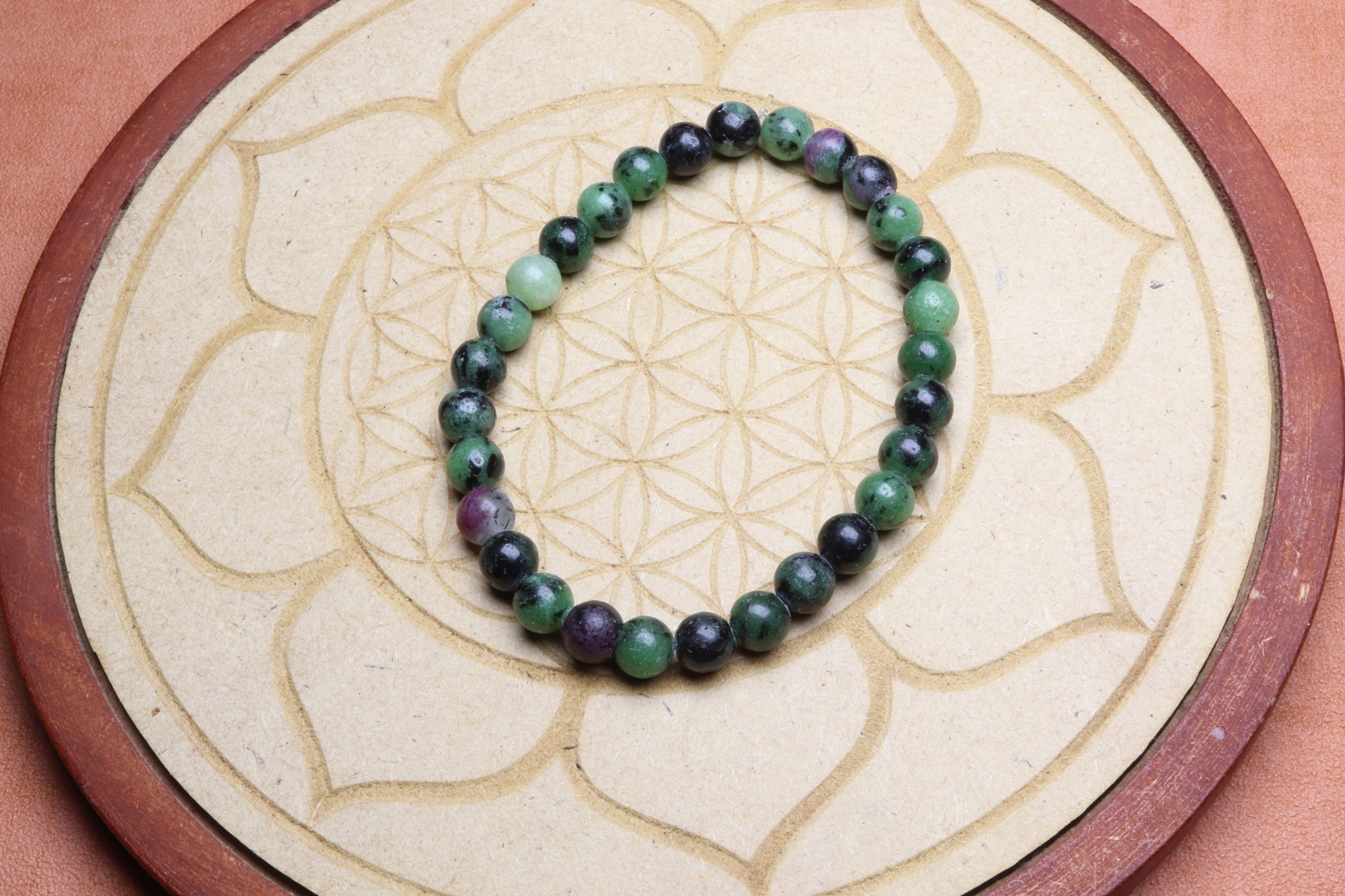 Bracelet en Rubis sur Zoïsite - Passion et Vitalité 6mm
