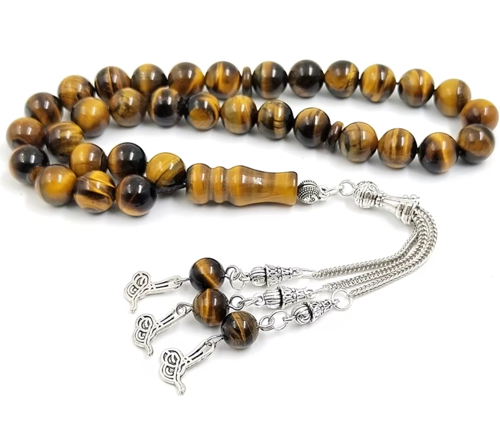 Tasbih Misbaha Œil de Tigre — 99 Perles 8mm