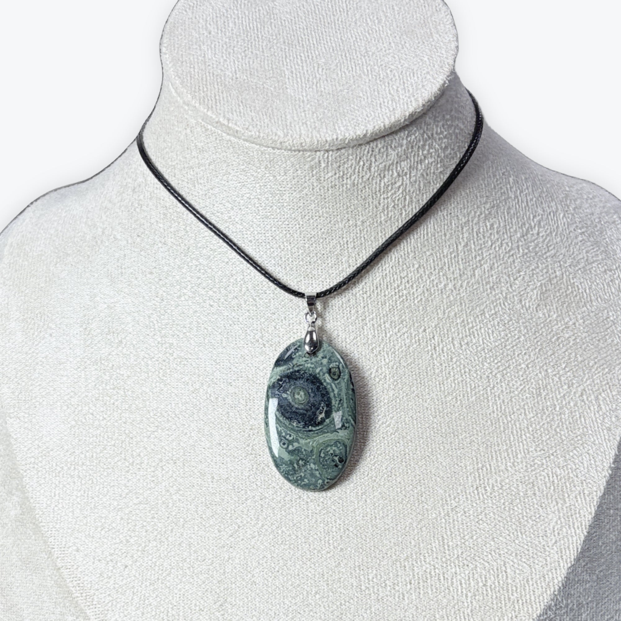 Pendentif Jaspe Kambaba | Beliere Acier Inoxydable
