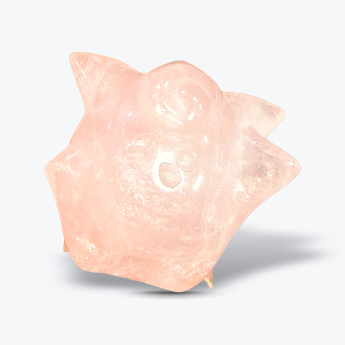 Figurine Rondoudou Pokémon en Quartz Rose Naturel poli – Madagascar - Pièce unique | 34gr - 3,5x4cm
