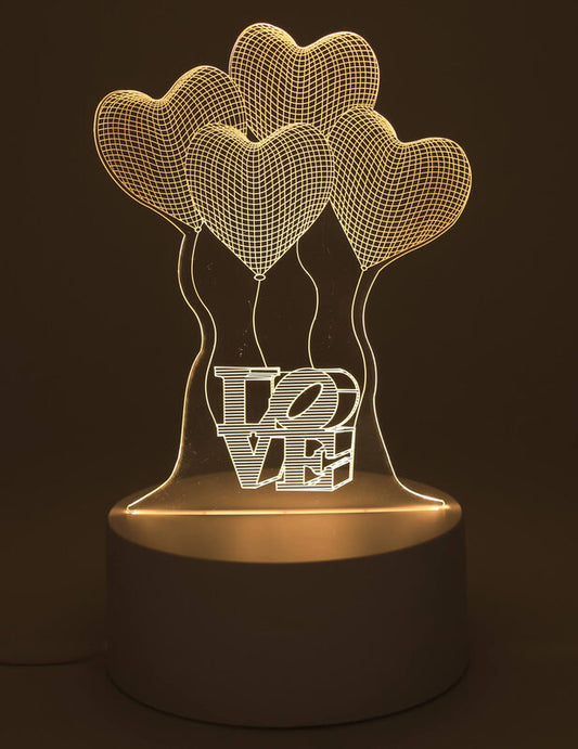 Veilleuse USB Plastique Coeurs 14cm