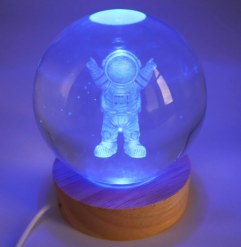 Veilleuse USB Verre Astronaute Multicolore 9cm